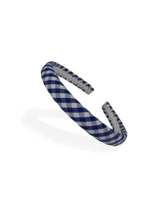 School Headband Blue/White Check